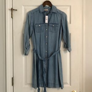 NWT Loft Denim Shirt Dress - Size XS
